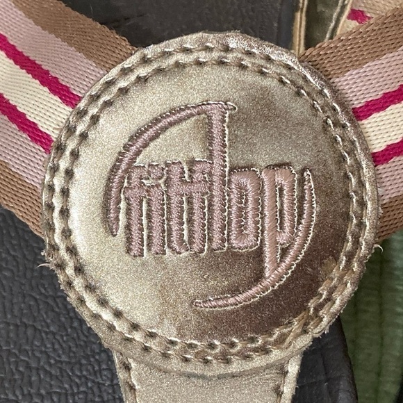 FITFLOP Oasis Brown Platform Wedge Thong Flip Flops Workout Walk Sandals - Sz 6 - Picture 12 of 13